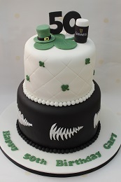 irish all blacks 50th birthday cake